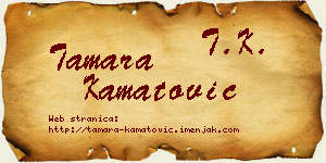 Tamara Kamatović vizit kartica